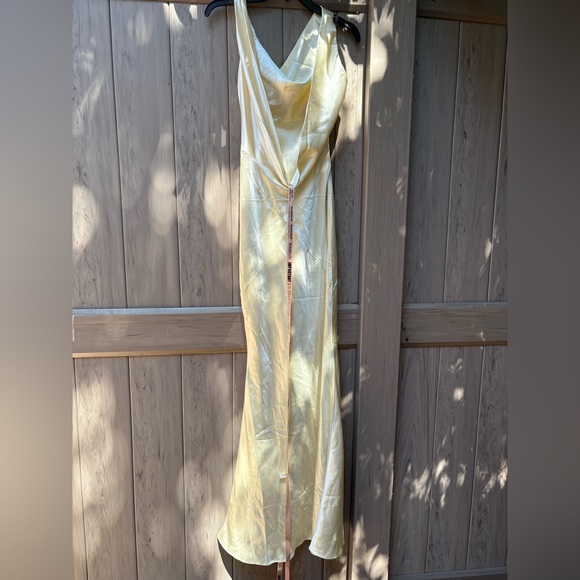 House of CB Safaira Buttermilk Satin Draped Cowl Neck Maxi Dress Size XS NWT! - Picture 6 of 11